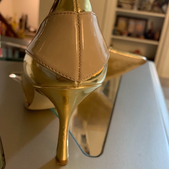 AUDREY BROOKE Gold and Tan pump Size 8 1/2 - Picture 7 of 10